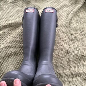 Hunter Classic grey with black stripe Waterproof Boots